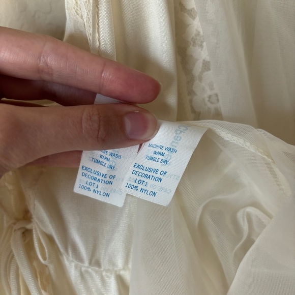 Vintage JC Penney Two-Piece Lingerie Mini Night Gown Top Robe Lace Romantic - Picture 7 of 10
